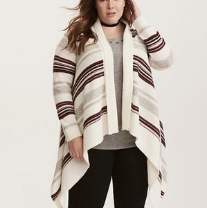 Torrid 4 Tan Striped Knit Cardigan